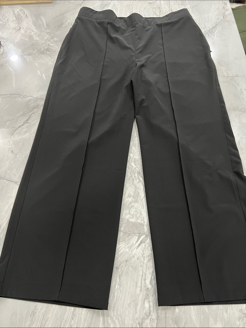 Chico's Black Wide-Leg Trousers (Summer Weight)